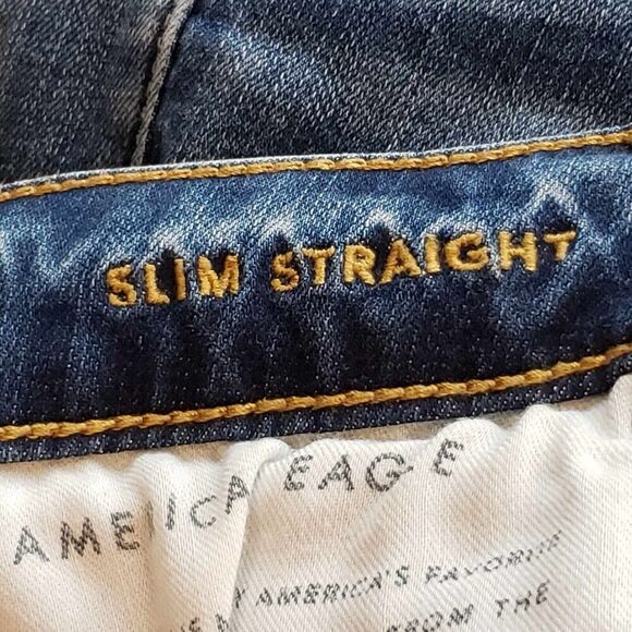 American Eagle Jeans 28 AE Air Flex Stretch Slim Straight Denim Men’s Size 28X30 - Picture 5 of 13